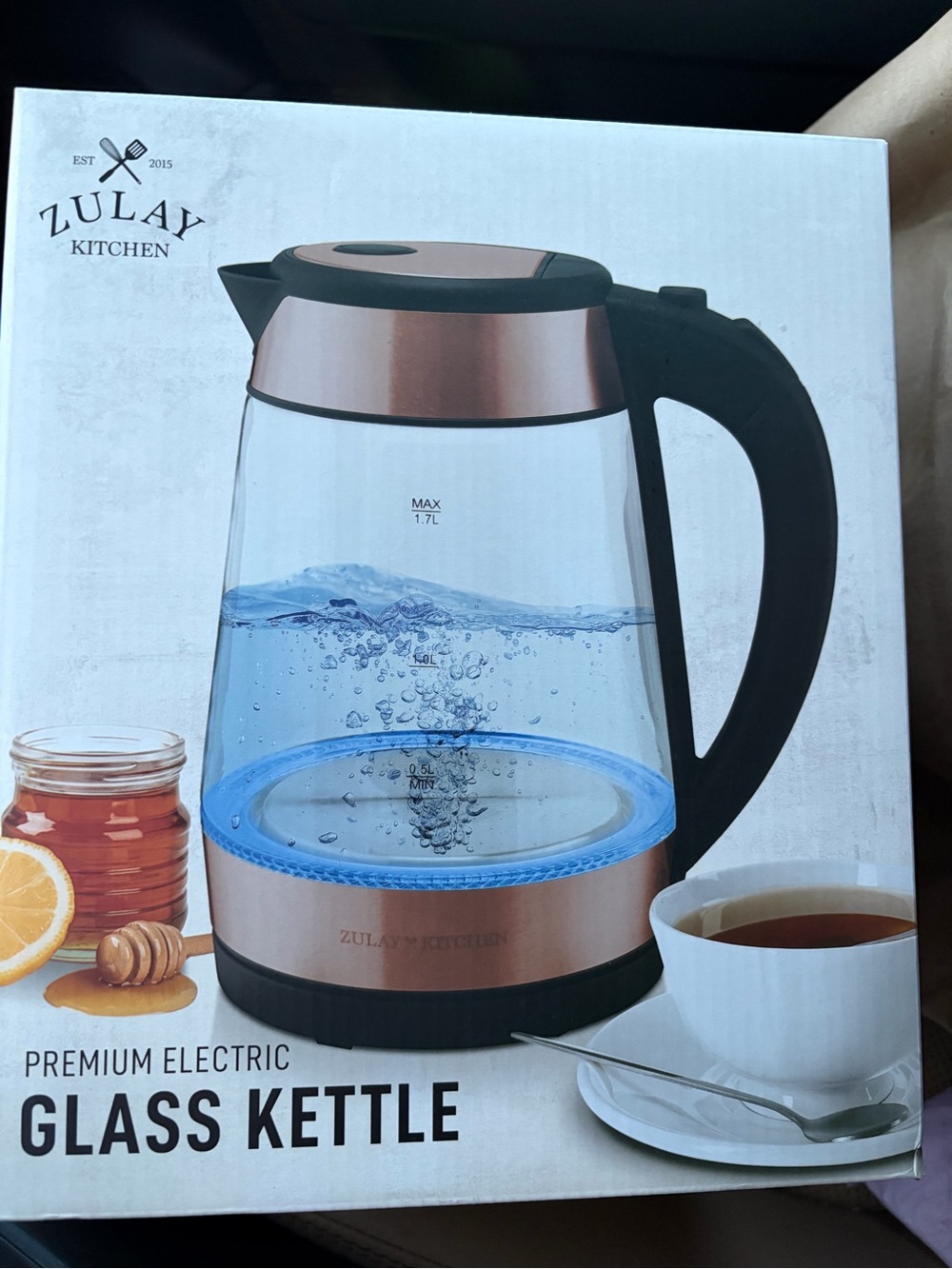 Rose Gold Glass Electric Kettle - 1.7L
